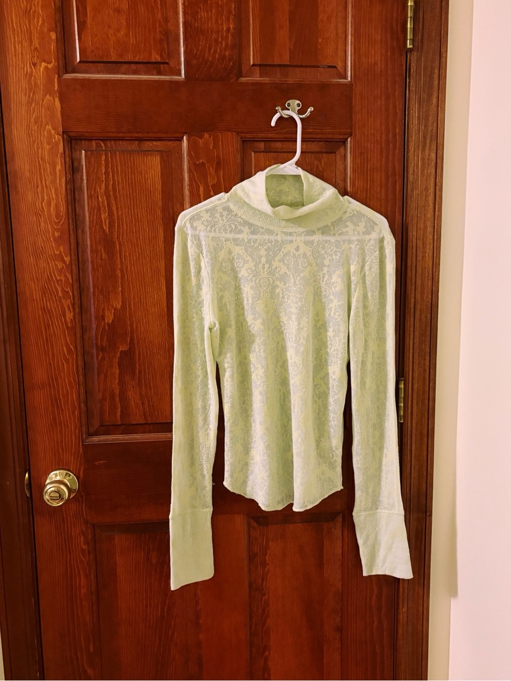 FREE PEOPLE Intimately FP You and I Long Sleeve Top Knit Light Green NWOT Sz S